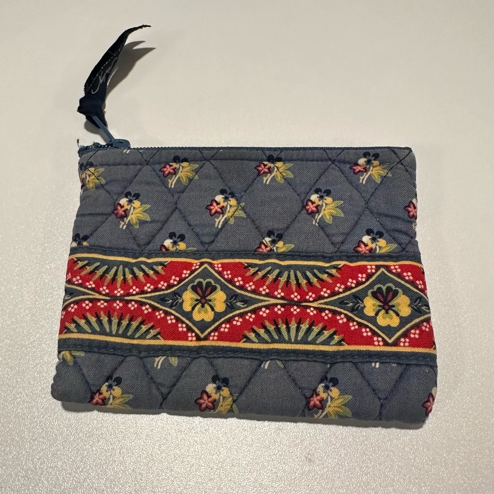 Vintage Vera Bradley Floral Zipper Pouch in Blue